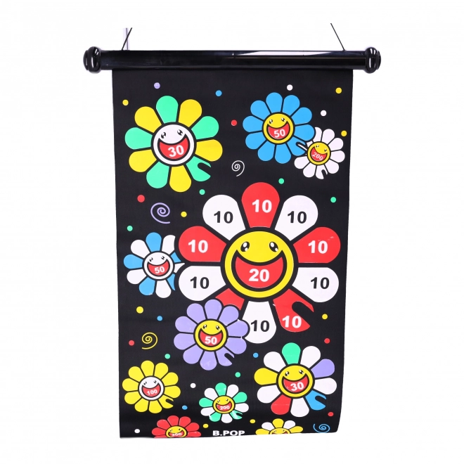 Magnetisk skydeskive, dobbeltsidet med pile - farverig blomst