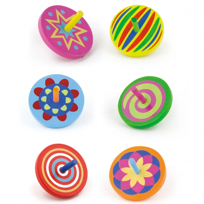 Farverigt træspinning top VIGA