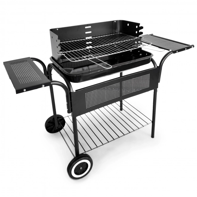Havegrill, metalhylder, justerbar rist, hjul