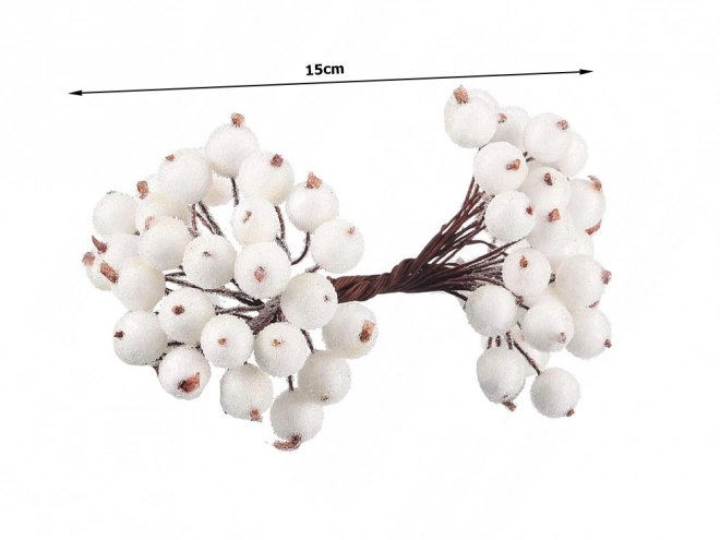 Julepynt Rowan Frosted White 5 stk