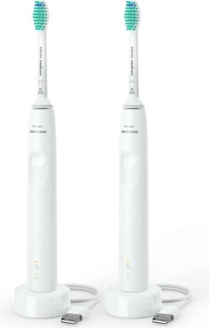 Sæt med to soniske tandbørster PHILIPS Sonicare, hvid