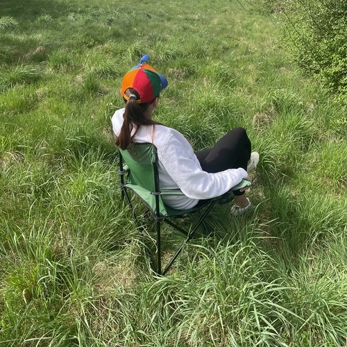 Fiske- / campingklapsammen stol / lænestol - grøn