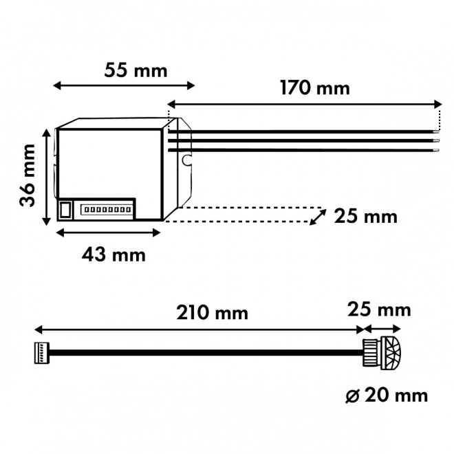 PIR bevægelsessensor 12-24V DC