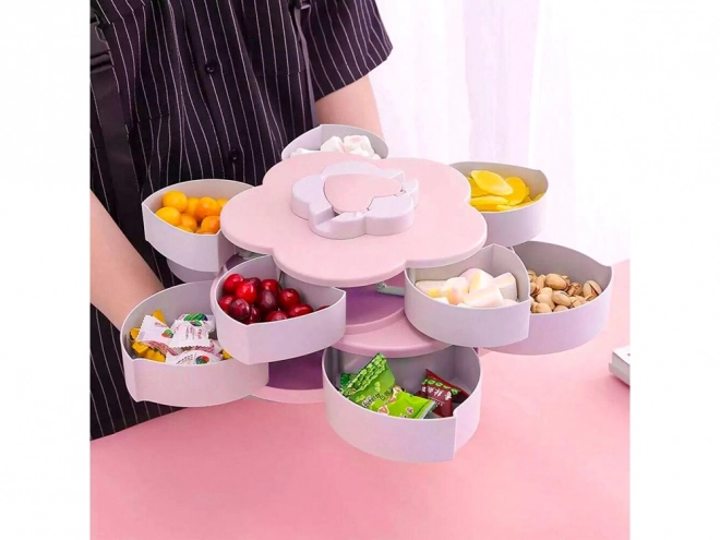 Roterende snackorganisator 2i1 med telefonholder