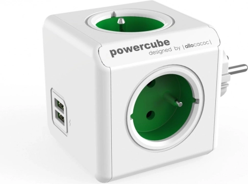 Stikdåsefordeler PowerCube Original USB grøn