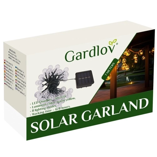 Solcelle guirlande 7m IP65 Gardlov 24008