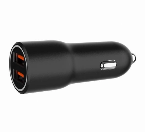 Biloplader 2xUSB-A QC3.0 36W sort