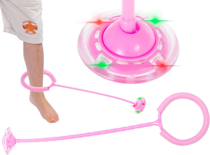 Hoppesnor om anklen med LED-lys – Rosa