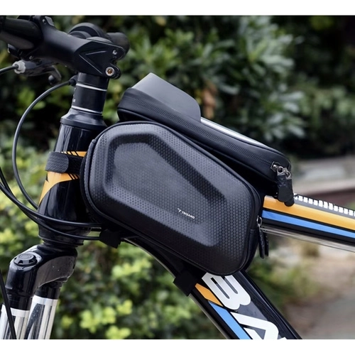 Cykeltaske til telefon med vandtæt etui og solskærm