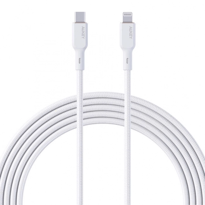 Kabel Aukey USB-C til Lightning 1,8 m hvid