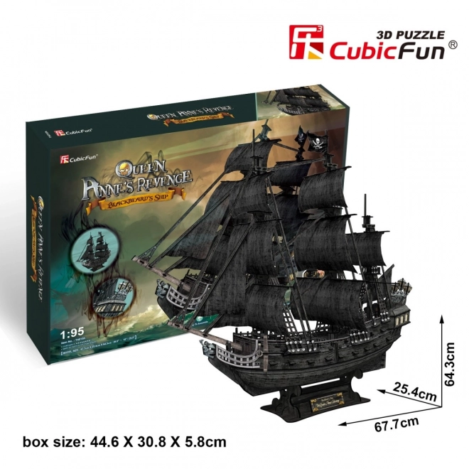 3D puslespil Sejlskib Queen Anne's Revenge fra CubicFun