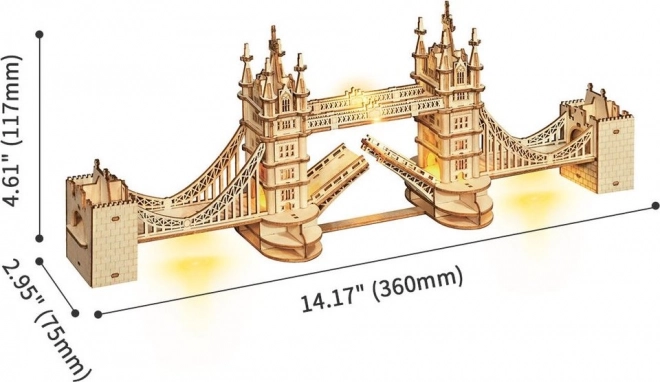 RoboTime træ 3D puslespil bro Tower Bridge lysende