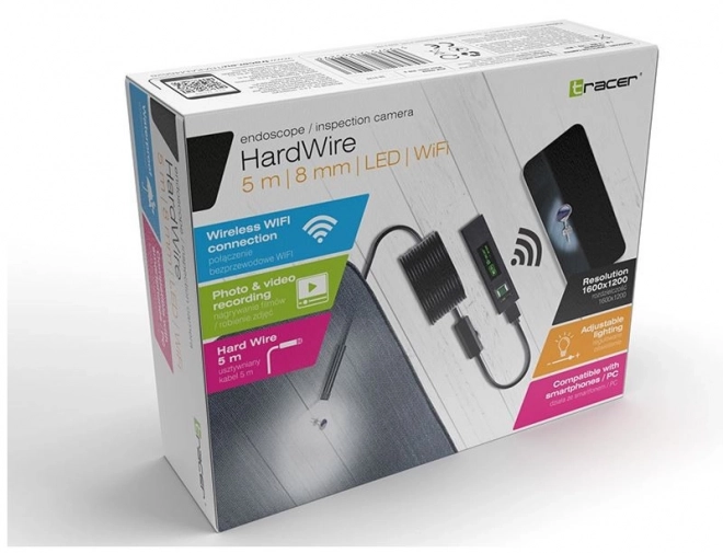 Endoskopisk kamera HardWire 5M 8MM LED WIFI