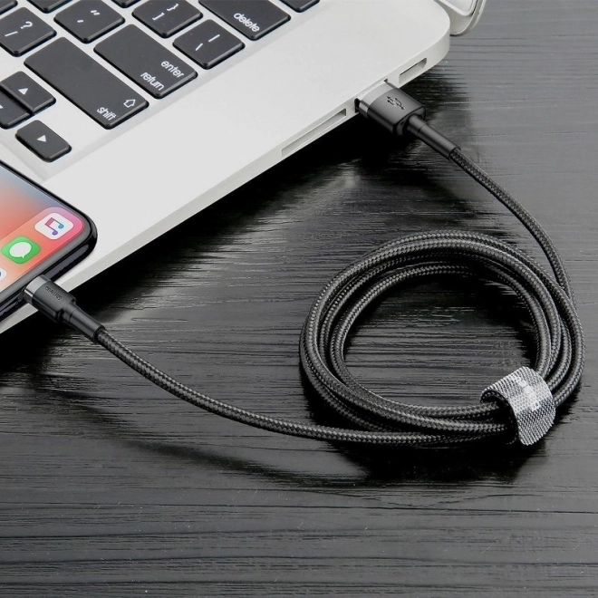 Baseus Cafule USB Lightning-kabel 2A 3m (Sort Grå)