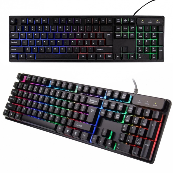 Gaming-tastatur med LED-belysning