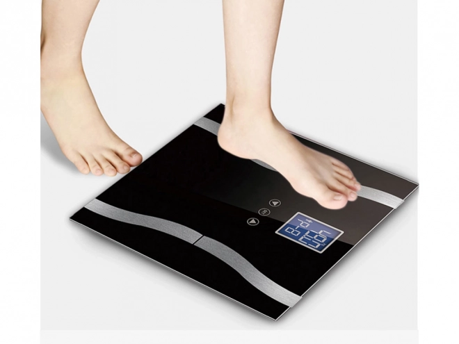 Analytisk 180kg glas badevægt med LCD-display