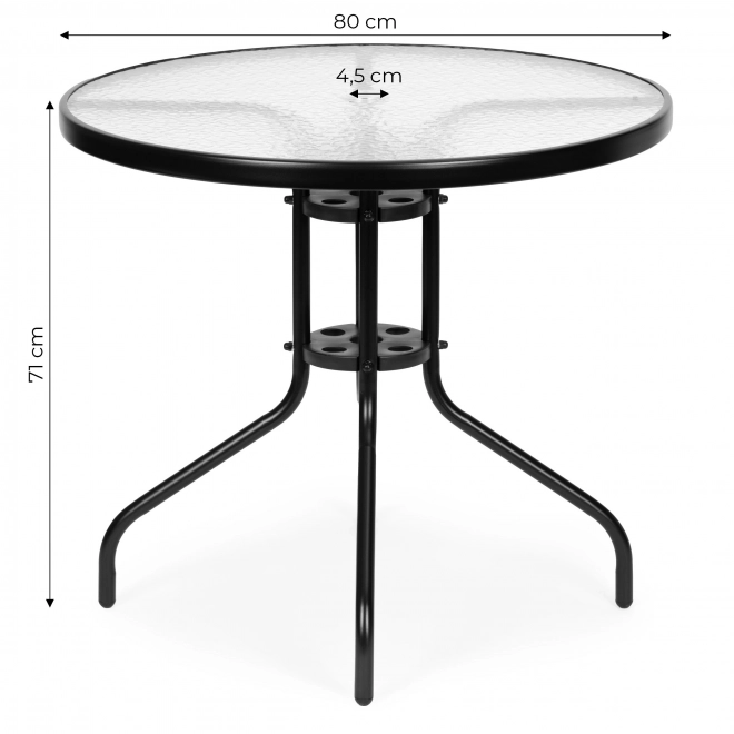 Rundt havemøbel 80 cm med hul til parasol