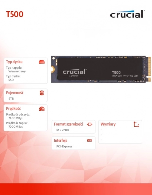 Dysk SSD Crucial 4TB M.2 NVMe PCIe 4.0