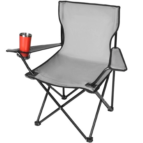 Fiskeri / camping foldestol / lænestol - grå