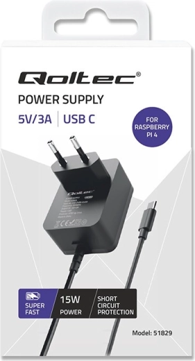 Stabil strømforsyning 15 W til Raspberry Pi 4