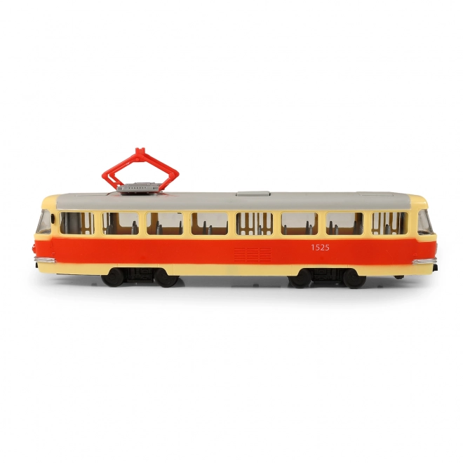 Tramvogn med stoppestedsmeddelelser