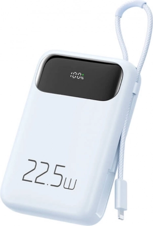 Mcdodo bærbar powerbank 10000 mAh med Lightning-kabel, 22,5 W, blå