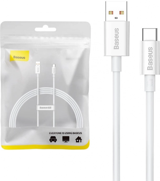 Baseus USB-C-kabel Superior 100W 1,5 m hvid