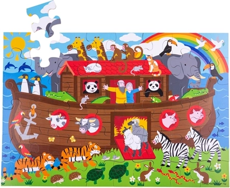 Gulvpuslespil Noas ark 48 brikker fra Bigjigs Toys