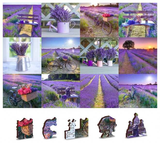 Træpuslespil Lavendel Frankrig 2-i-1