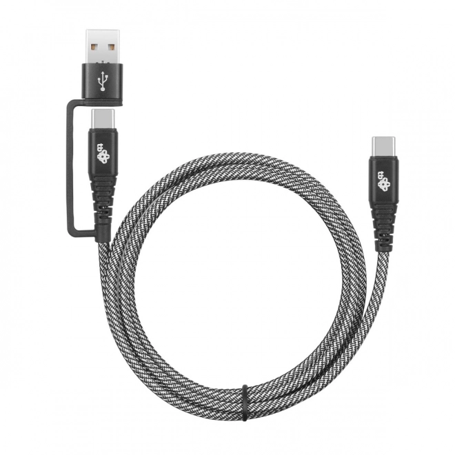 Kabel 2i1: USB-C og USB A med længde på 1,2 m