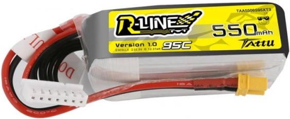 tattu r-line lipo batteri 550 mah 22,2 v 95c 6s xt30