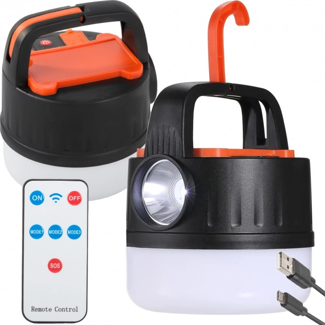 Genopladelig LED-campinglampe med fjernbetjening