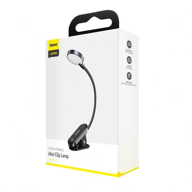 Baseus (DGRAD-0G) Komfortlæsnings Miniklemme Lampe - mørkegrå
