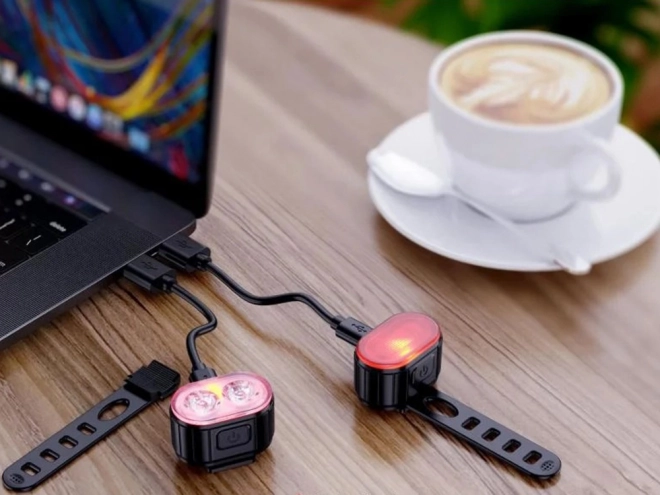 Genopladelige LED-lygter til cykel med USB