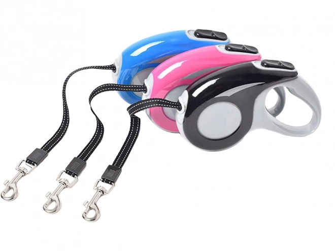 Automatisk hundesnor med lås 5 m 15 kg – Hvid-sort