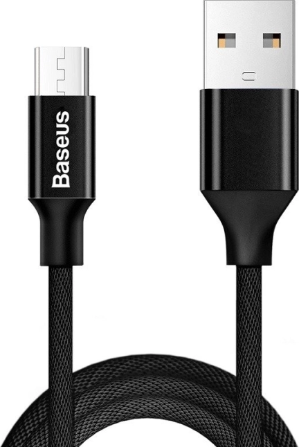Baseus Yiven micro USB-kabel 1,5 m, flettet, 2 A – sort