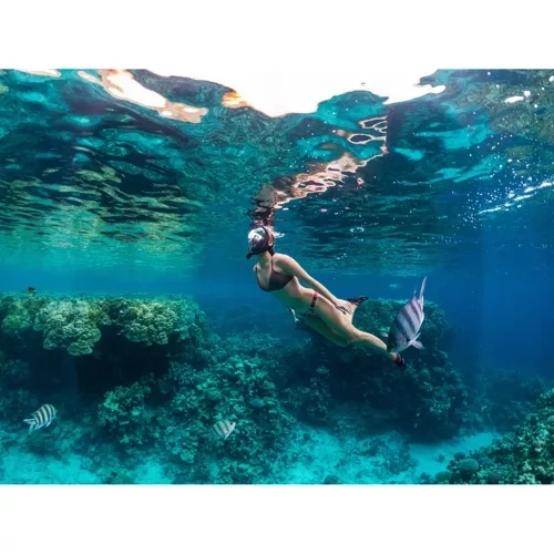 sort helansigtsmaske til snorkling - L/XL