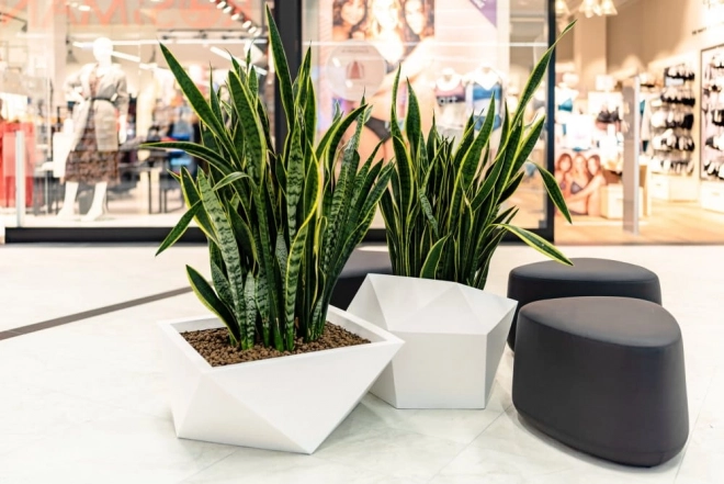 Design blomsterkrukke MONUMO VENDETTA højde 30 cm antracit