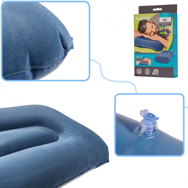 Bestway oppustelig rejsenakkepude af velour