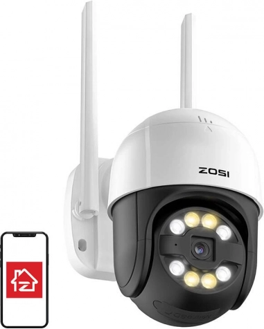 Udendørs Wi‑Fi‑kamera ZOSI 3MP med drejehoved, IP66 og 32GB kort