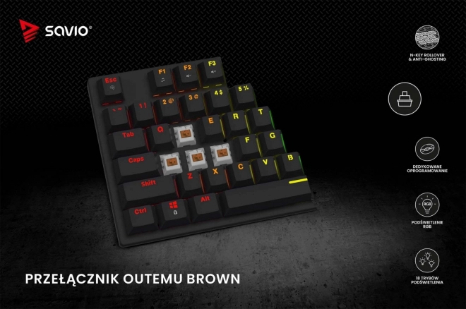 Mekanisk tastatur Savio Tempest X2 RGB Outemu Brown