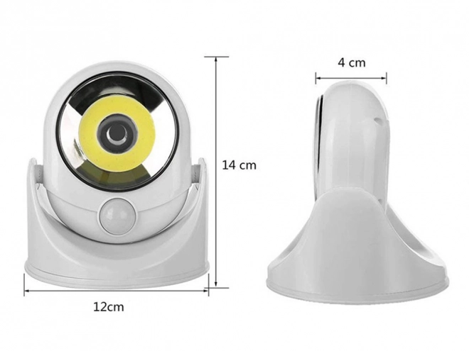 Batteridrevet LED COB 360 lampe med bevægelsessensor