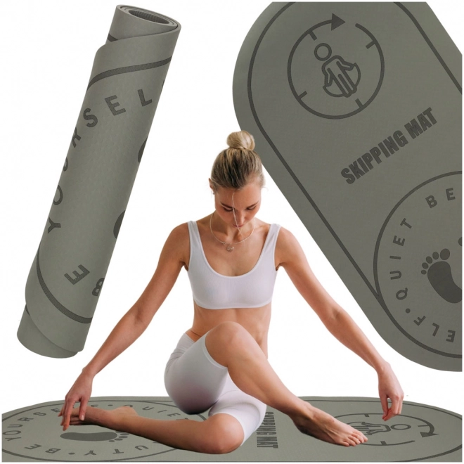 Fitnessmåtte til yoga og hop, grå, 125x61,5x0,6 cm