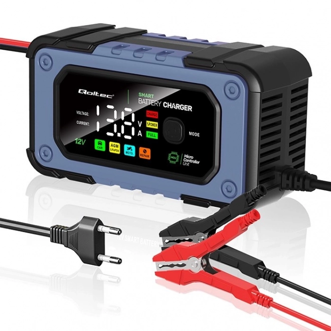 Intelligent Qoltec batterioplader med reparationsfunktion 12V 7A LED 4 tilstande