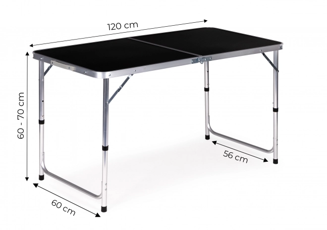 Campingbord foldbart campingbord sort bordplade 120 x 60 cm