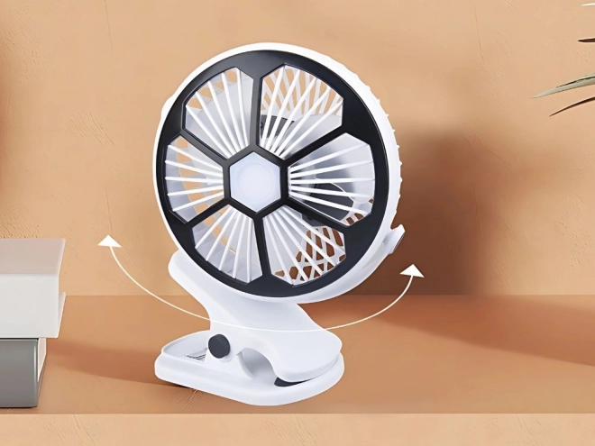 Bordventilator med LED lys og klip