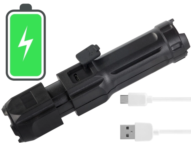 Genopladelig taktisk LED-lommelygte med zoomfunktion