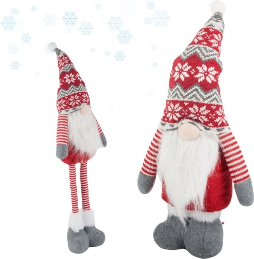 Jule-nisse med teleskopiske ben 50–70 cm, rød