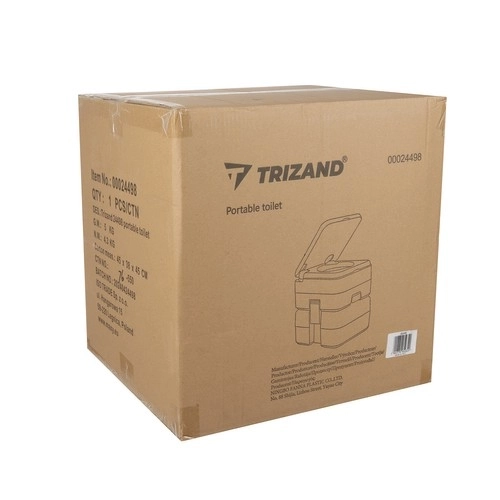 Trizand 24498 Bærbar campingtoilet 20 + 12 l, grå