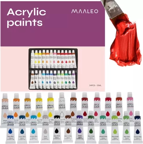 Akrylmaling 24 stk. 12 ml